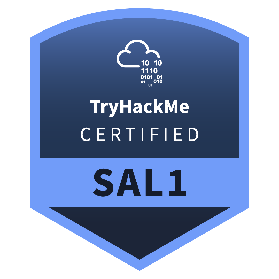 TryHackMe Security Analyst Level 1 SAL1 badge